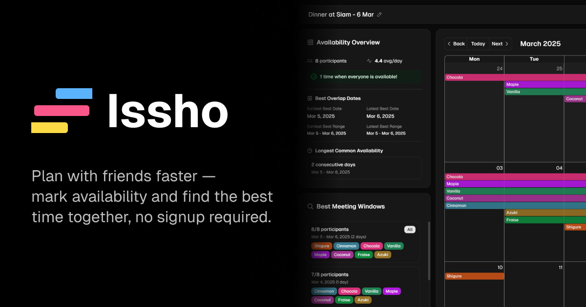 Cover image for Issho - Plan with friends, faster project